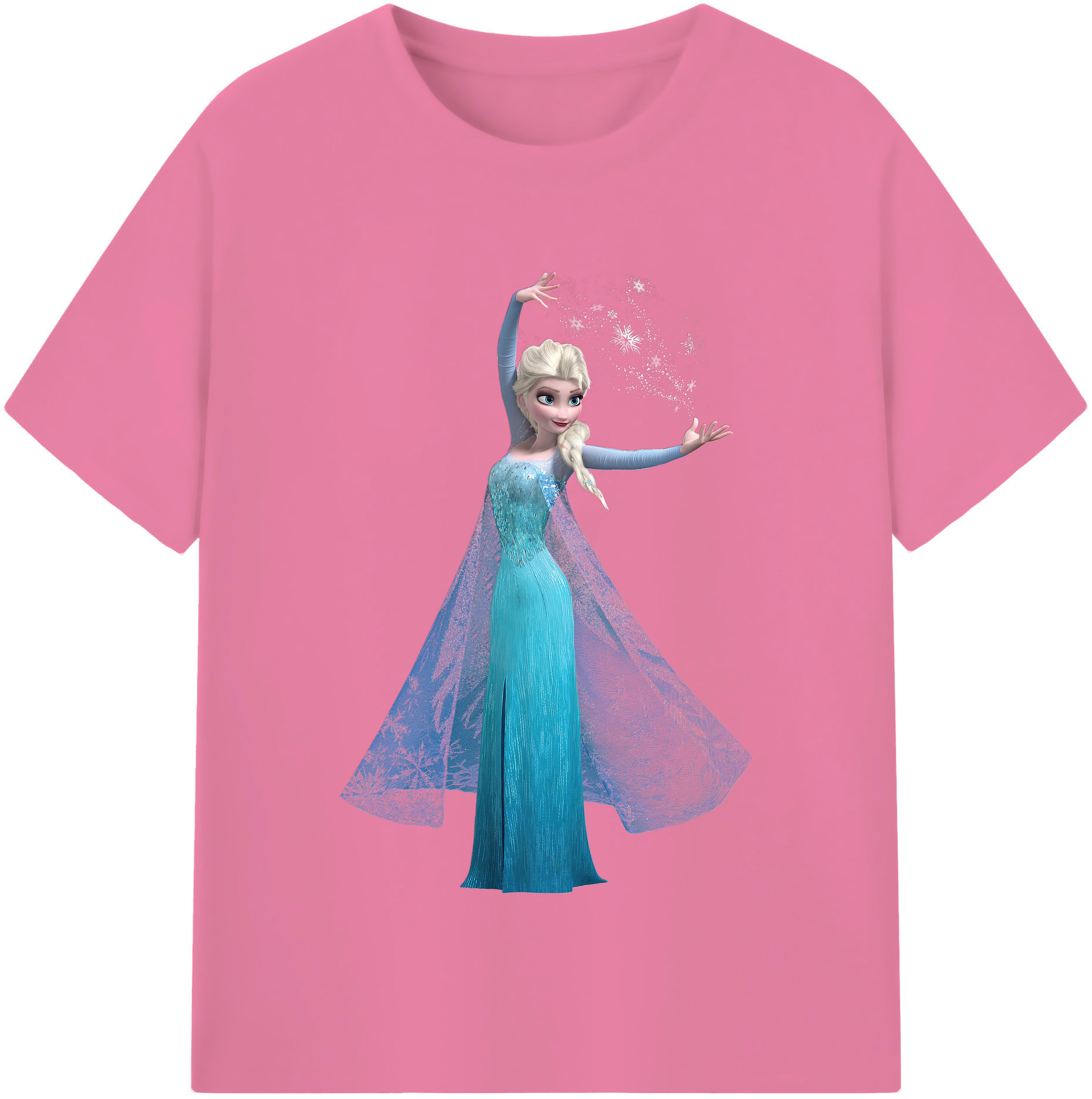 （画像用） アナと雪の女王 アンナ エルサ Frozen Anna Elsa 綿100％半袖Tシャツ（フロントプリント）